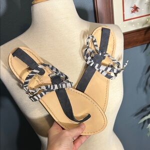 Striped Black and White Sandals